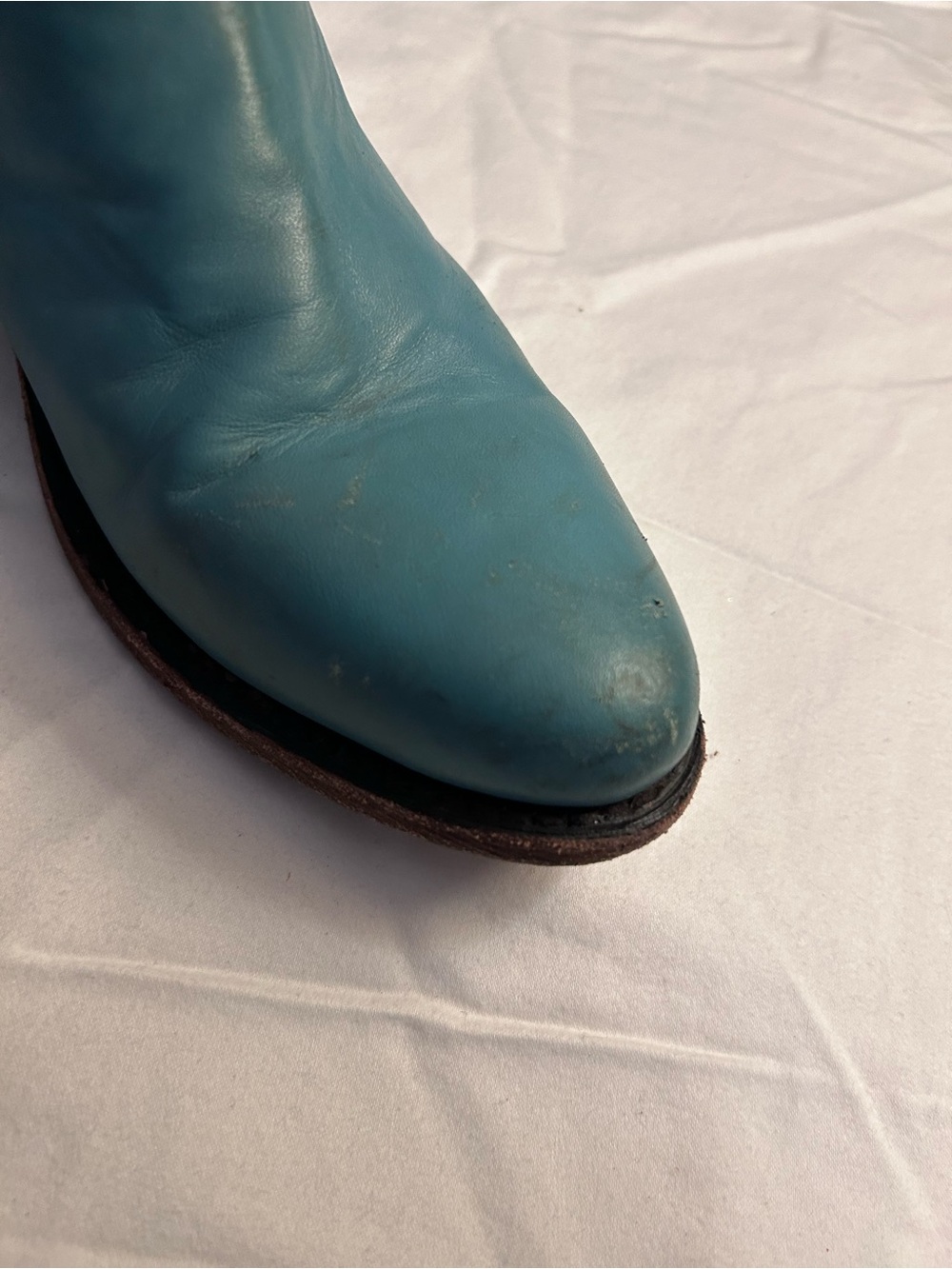 LIBERTY Black Teal Leather Ankle Booties - Picture 9 of 12